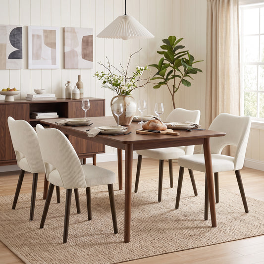 Set of 4 Upholstered Chenille Dining Chairs