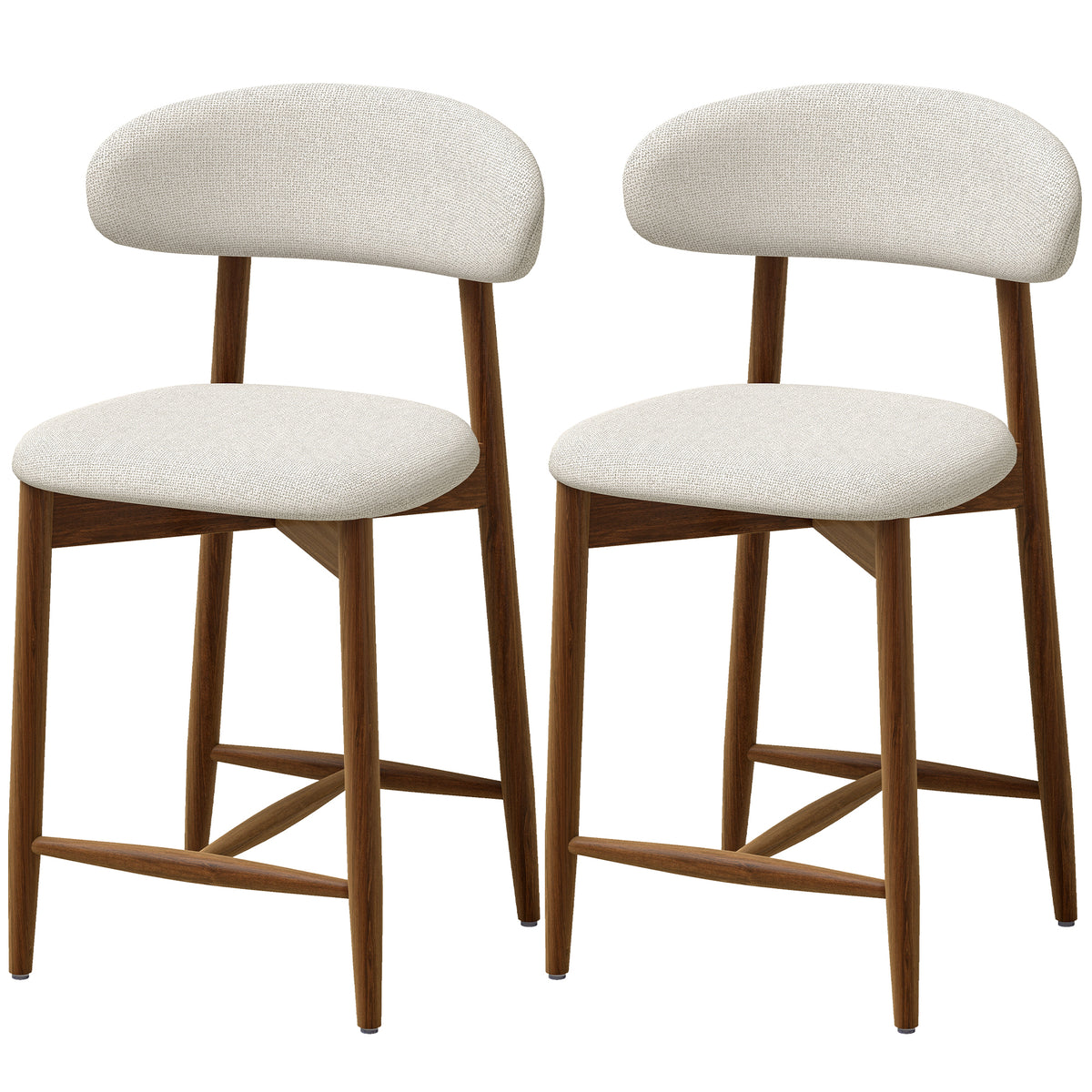 Mid-century curved back bar stools — Set of 2