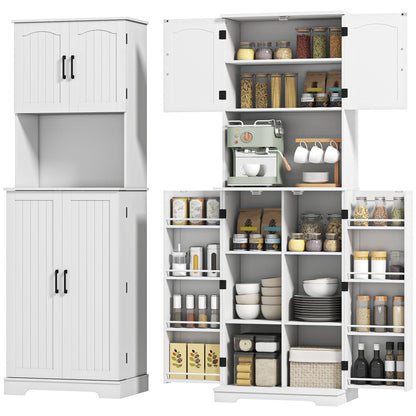 Tall farmhouse kitchen pantry storage cabinet 181.5 cm
