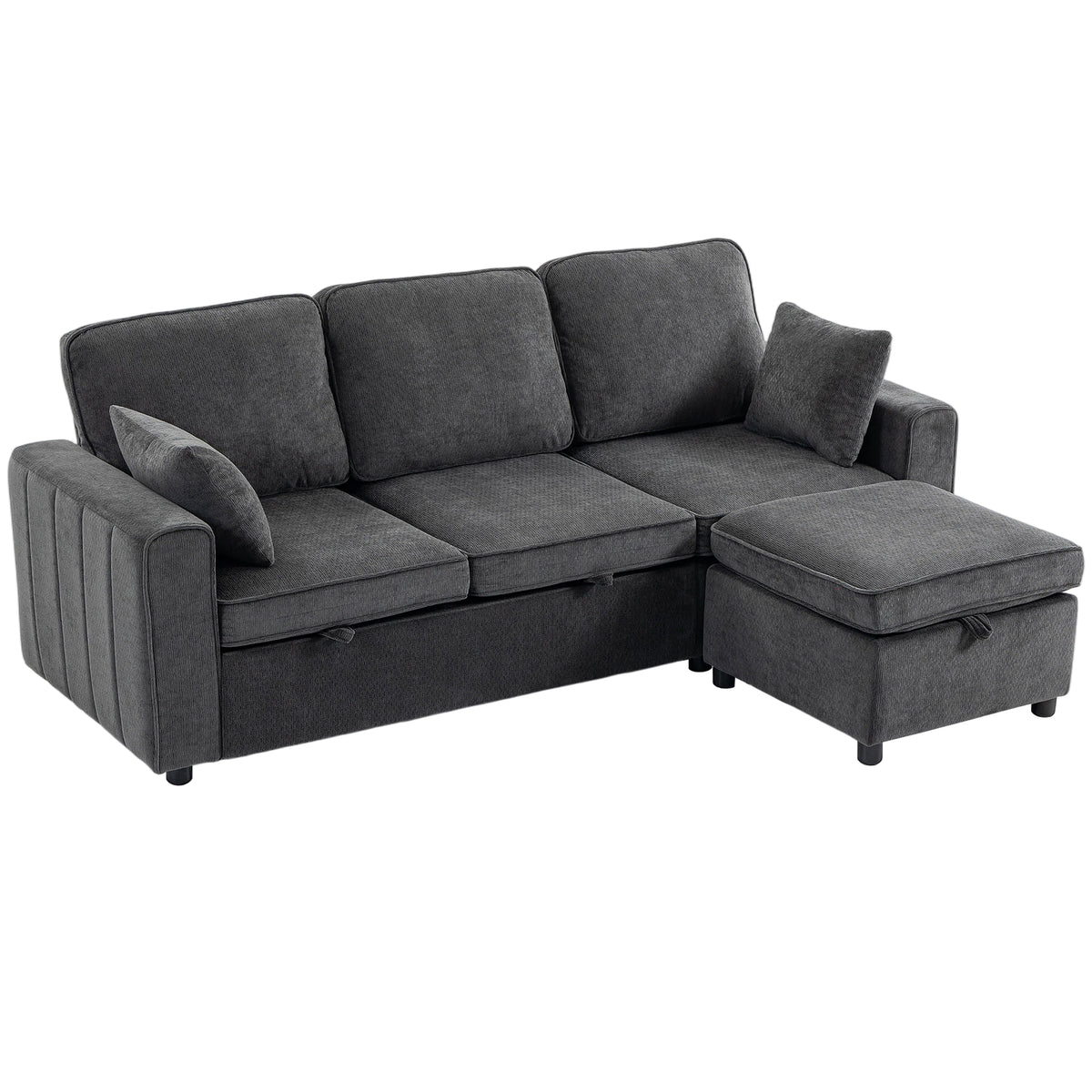 Modular Sectional Sofa Bed with Storage Ottoman