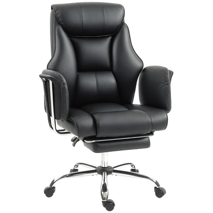 Reclining ergonomic office chair with footrest