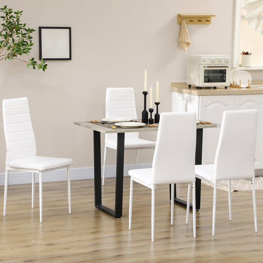 Sillas de comedor modernas de cuero sintético — Lote de 4
