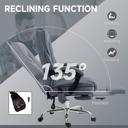 Silla de oficina de masaje reclinable con reposapiés ajustable