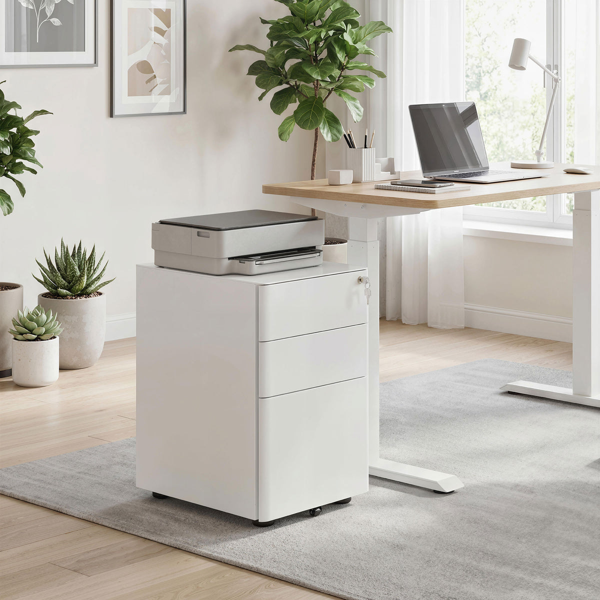 Mobile Filing Cabinet 3 Drawer with Wheels