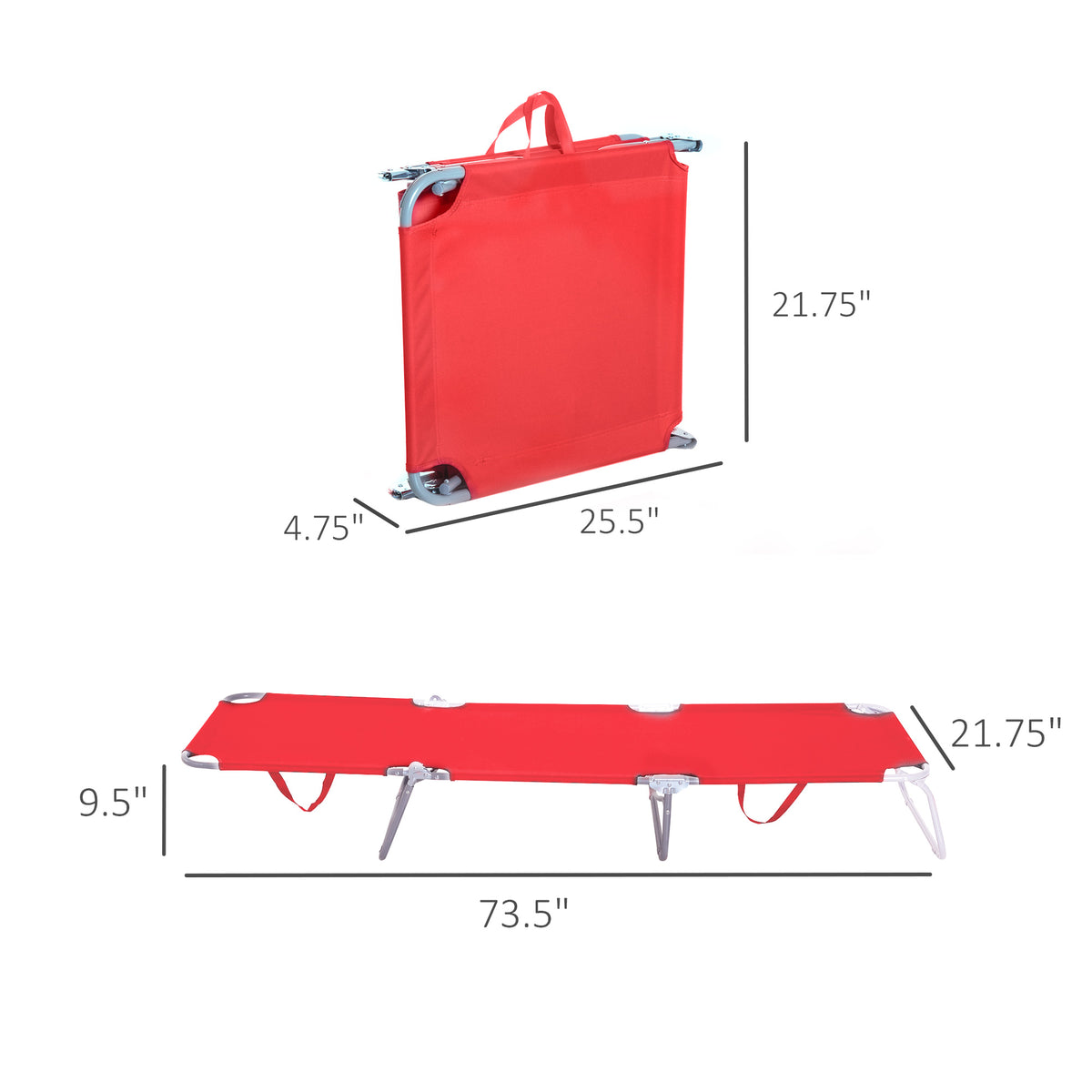 Folding Outdoor Lounge Chair with Adjustable Backrest
