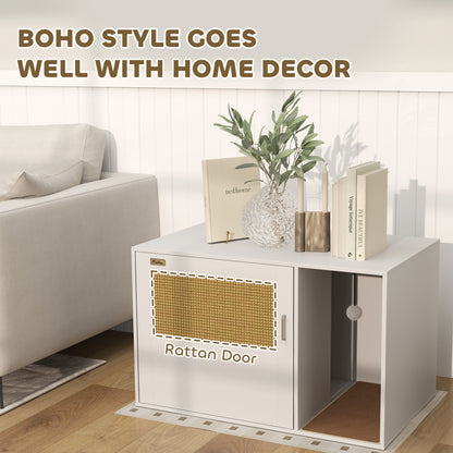 Mueble para arenero de gato estilo boho
