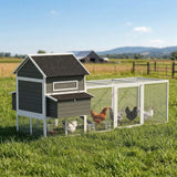 Wooden Chicken Coop with Run and Nesting Box
