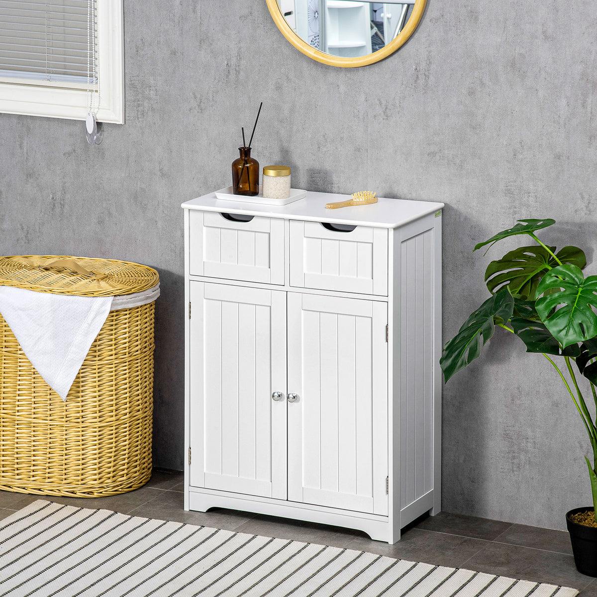 Mueble de almacenamiento para baño de dos cajones