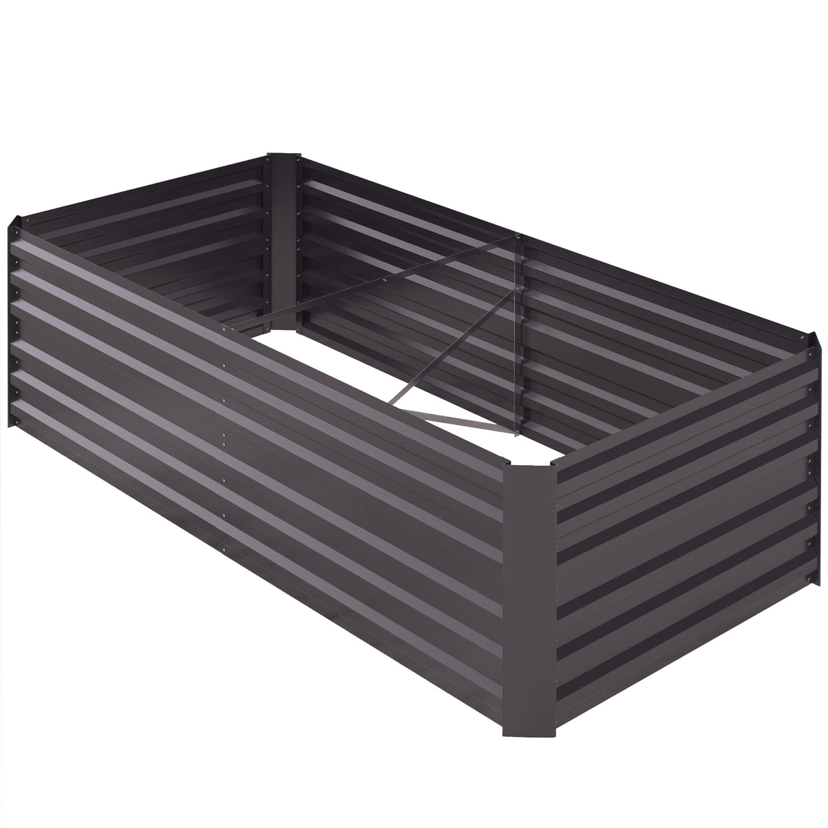 Raised Garden Bed Galvanized Steel with Reinforced Rods 180cm