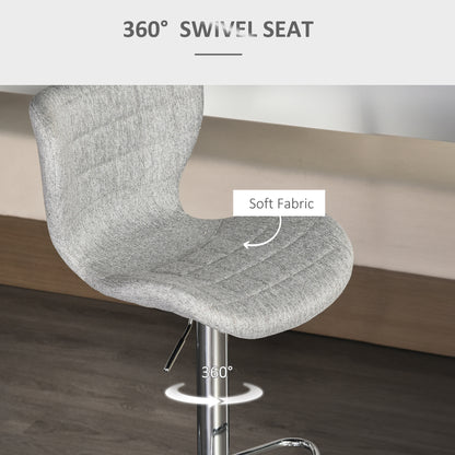 Set of 2 Counter Height Swivel Bar Stools Adjustable