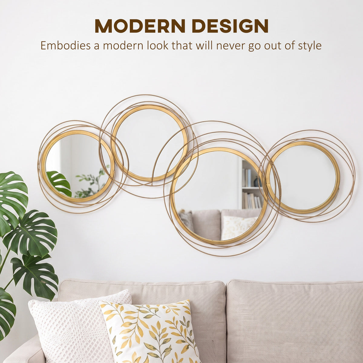 Metal circle wall art mirror decor