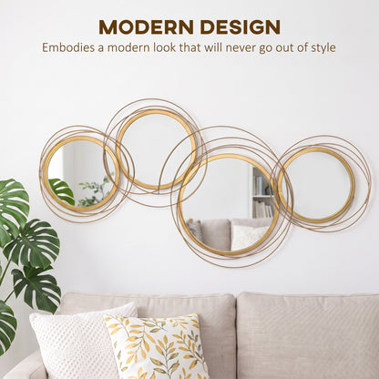 Metal circle wall art mirror decor