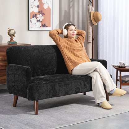 Loveseat 2 Seater Velvet Feel Fabric Thick Padding