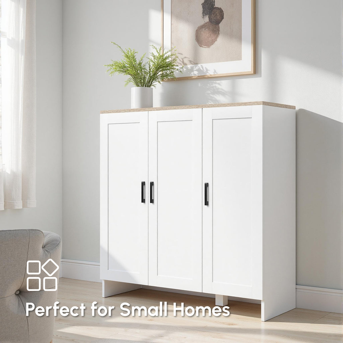 Modern Sideboard with Shaker Doors and Adjustable Shelves