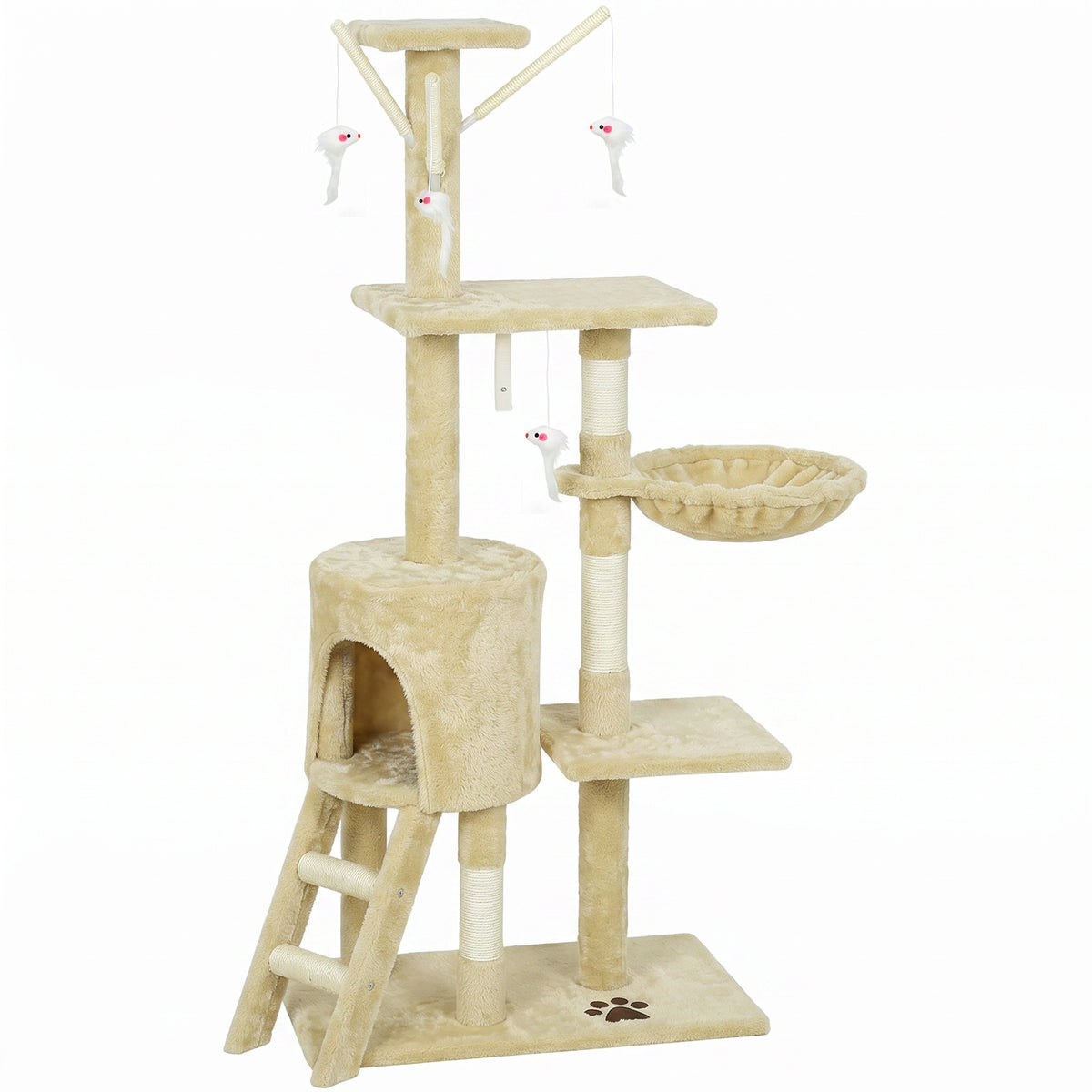 Multi-Level Cat Tree Tower with Scratching Posts