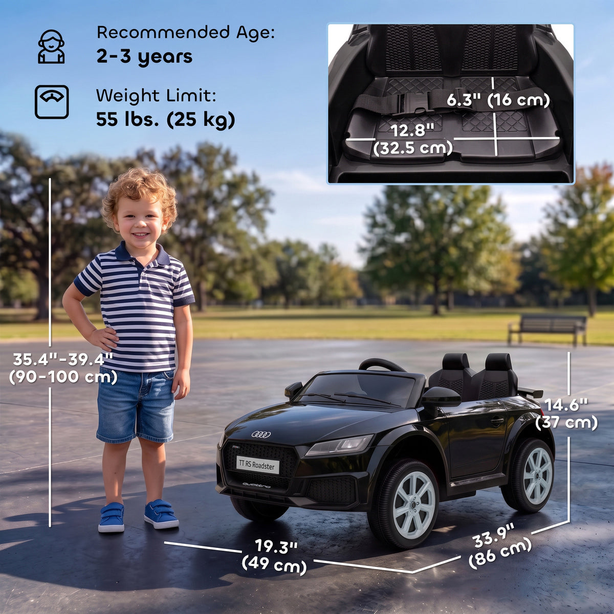 12V Kids Electric Ride On TT RS Car
