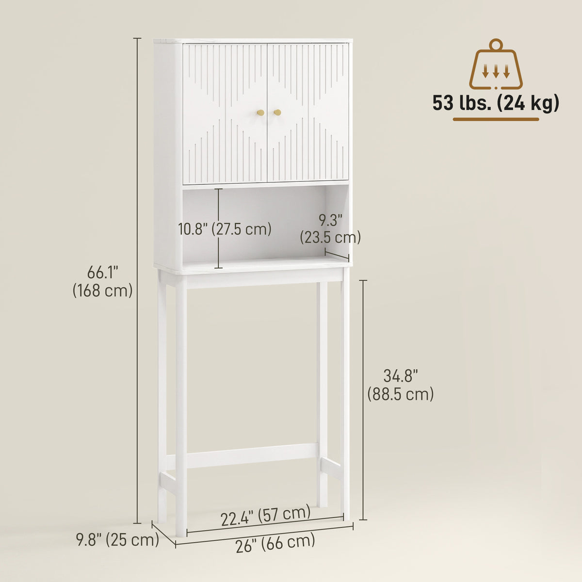 Over the toilet storage shelf