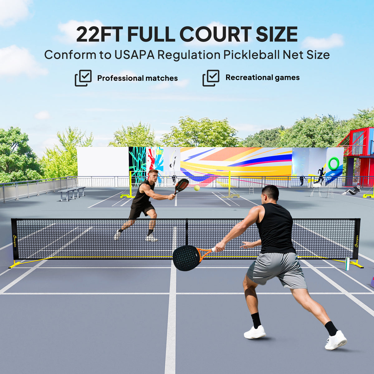 Portable regulation size pickleball net with carrying bag