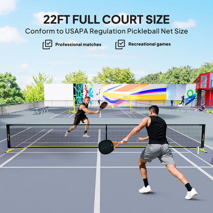 Portable regulation size pickleball net with carrying bag