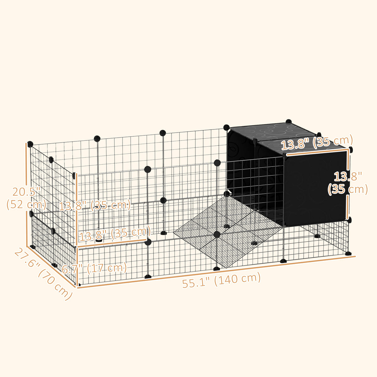 Small Animal Playpen with 31 Modular Panels