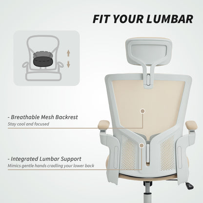 Ergonomic office chair with adjustable lumbar support