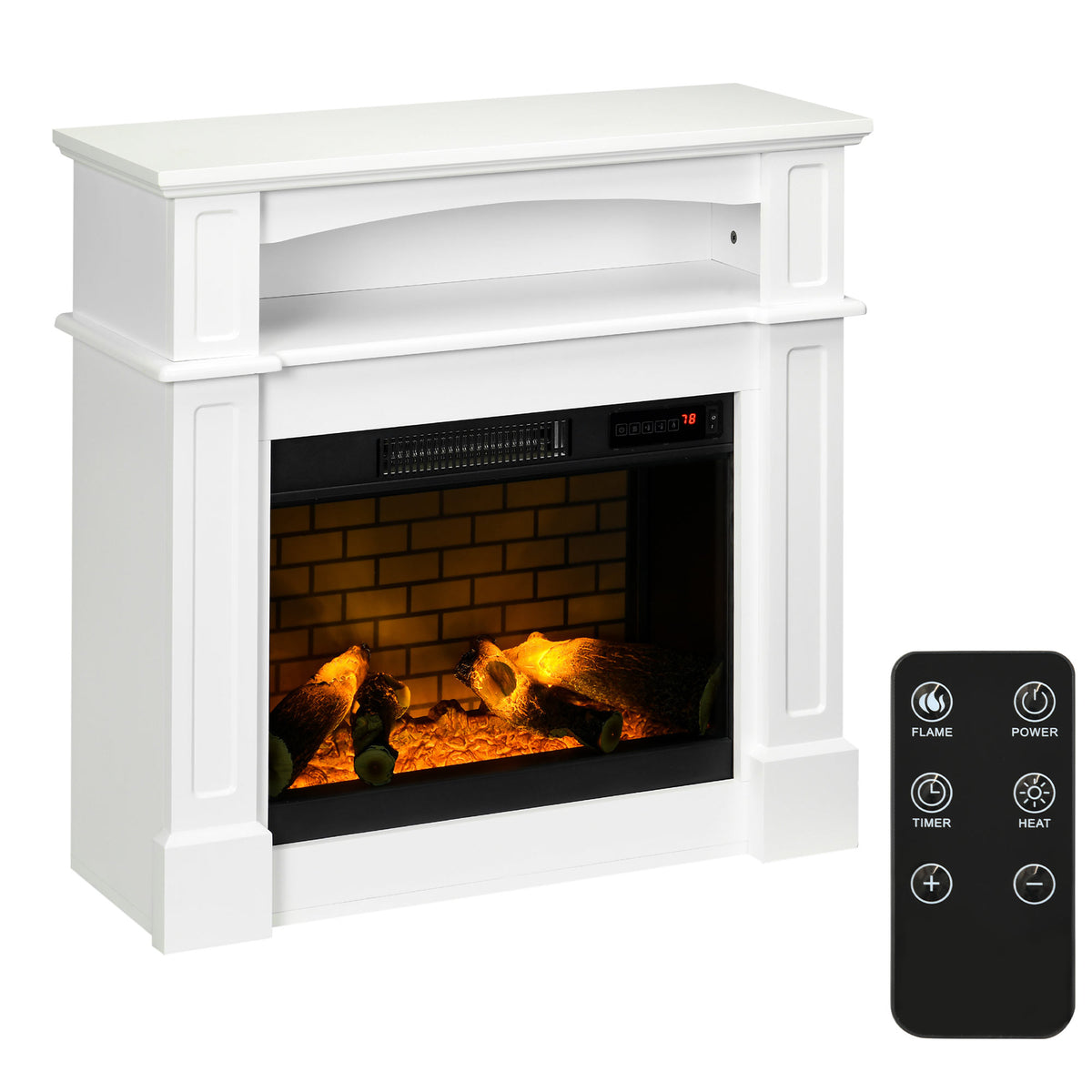 Electric Fireplace with Mantel Freestanding
