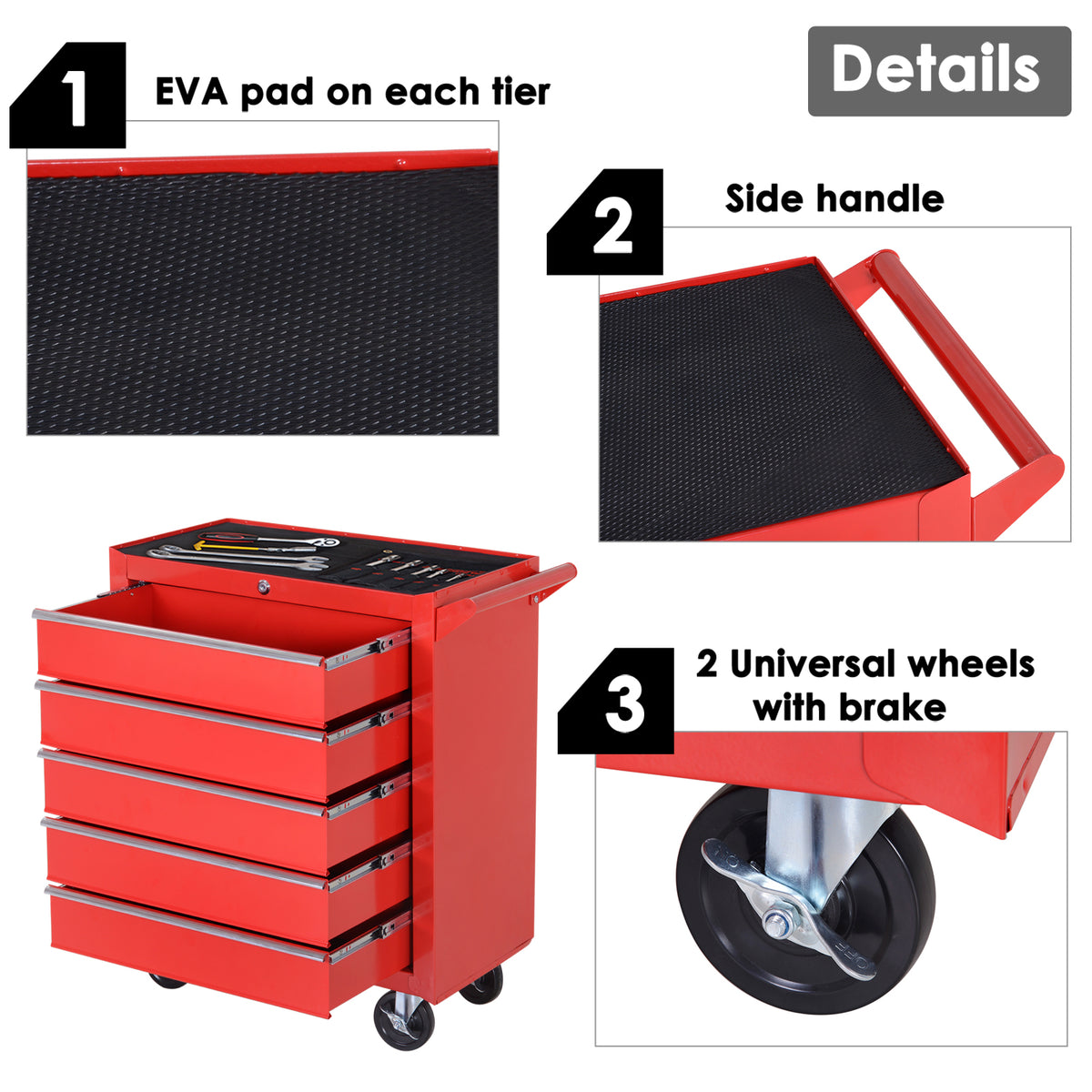 5 Drawer Rolling Tool Chest