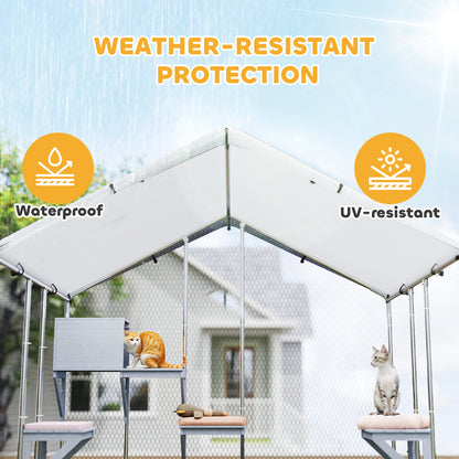 Reja exterior para gatos de metal impermeable