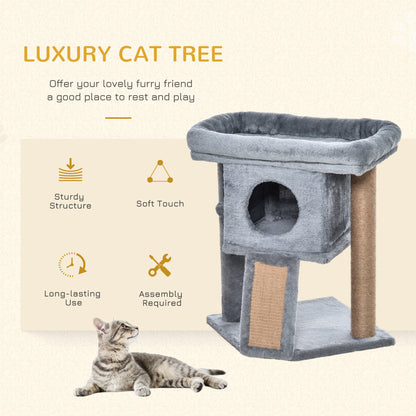 Compact Cat Tower with Perch and Cat House