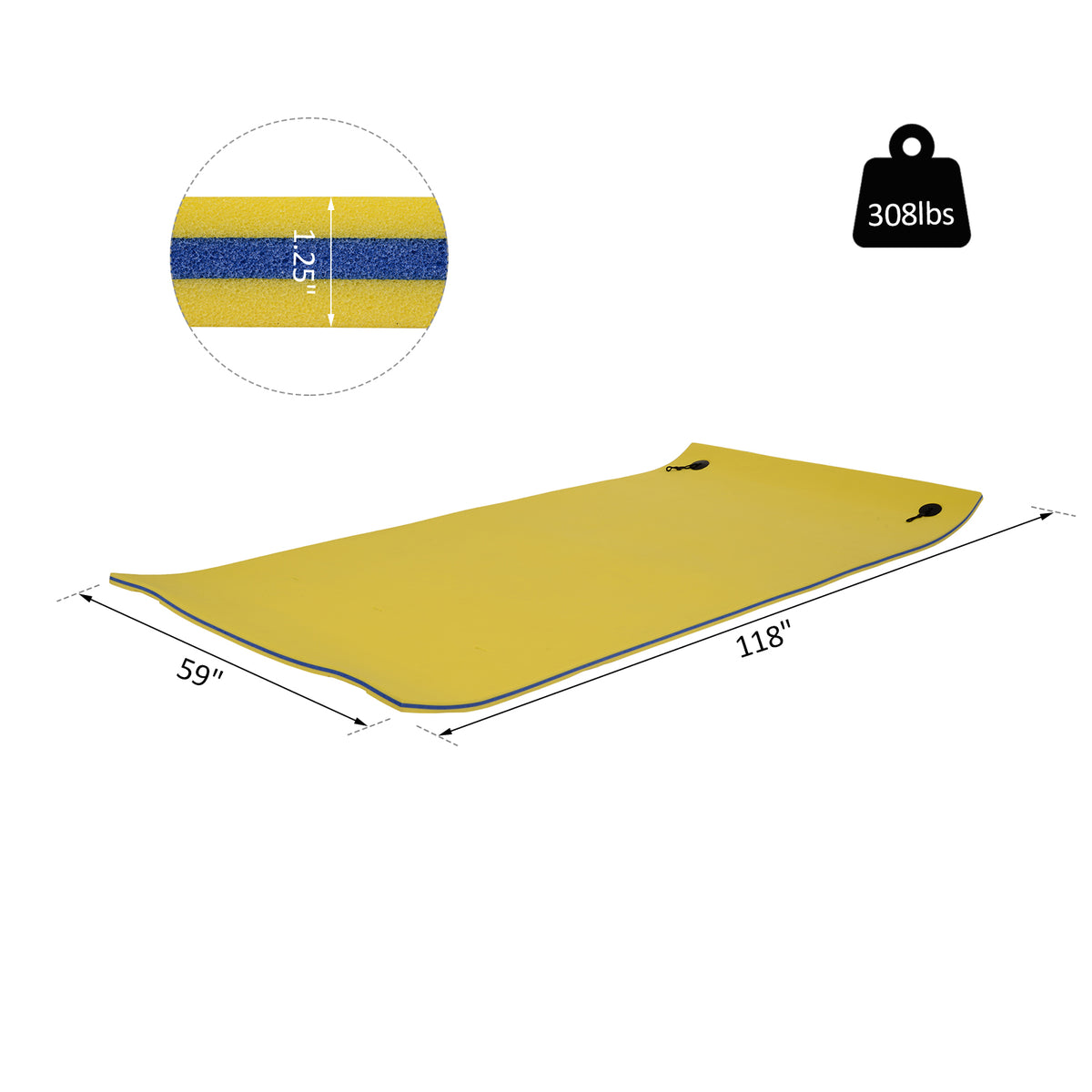Alfombra flotante de espuma XPE para lago y piscina
