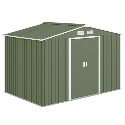 Metal Garden Storage Shed 9.1'x6.4' with Foundation Kit