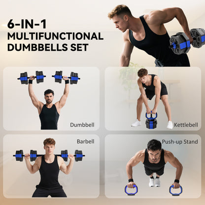 Adjustable Dumbbell Set 6-in-1 44 lbs