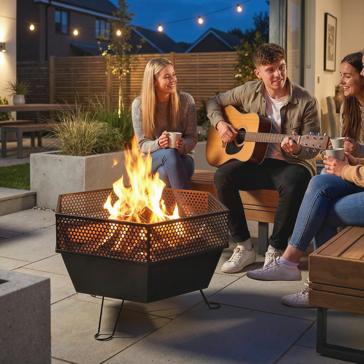 Foldable Fire Pit 20" with Lid