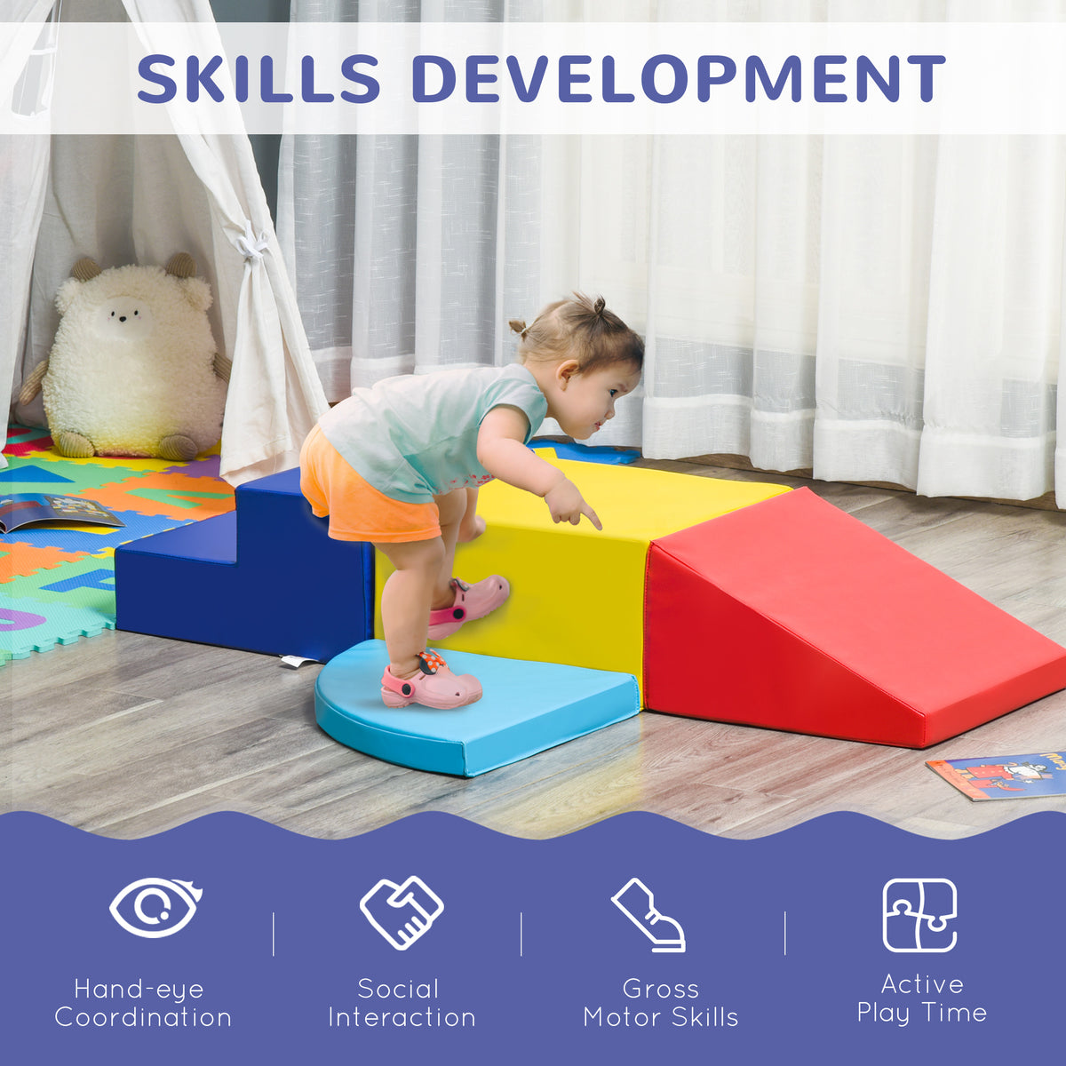 Toddler foam play climbing blocks set — Set of 4