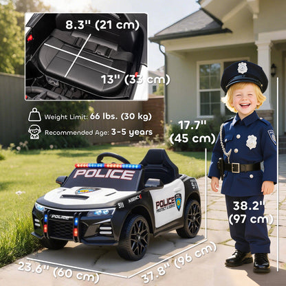 Kids Electric Ride-On Police Car with Remote Control