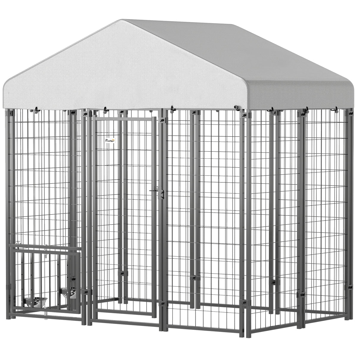 Caseta exterior de metal con techo impermeable