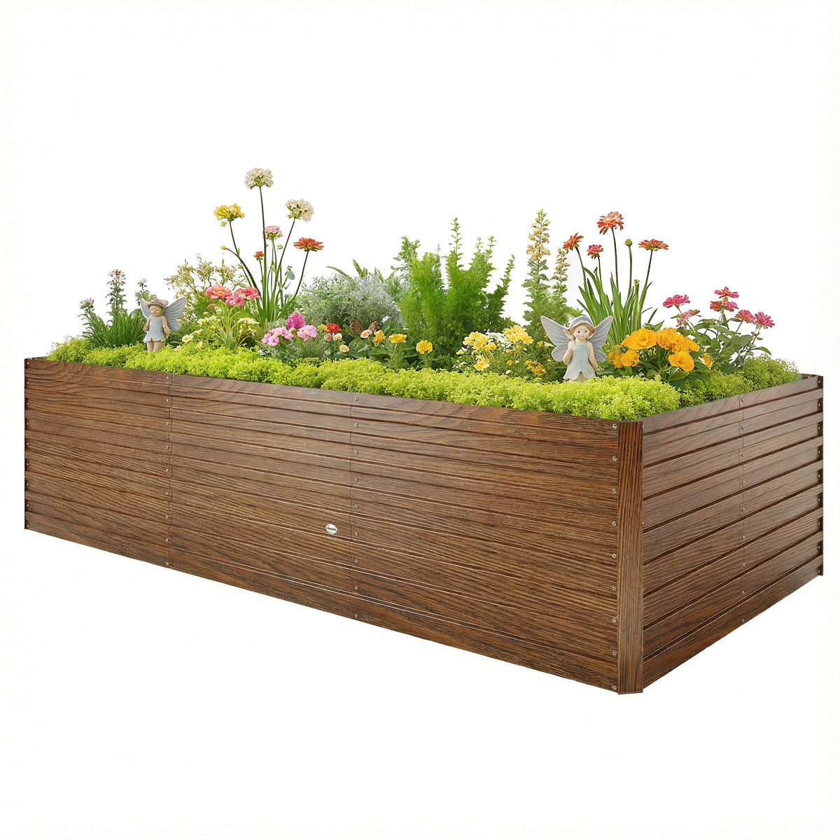 240x120x60cm Raised Garden Bed - Black Galvanized Planter
