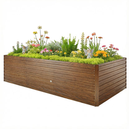 240x120x60cm Raised Garden Bed - Black Galvanized Planter