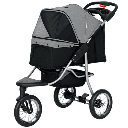 Cochecito plegable de 3 ruedas para perros con toldo ajustable