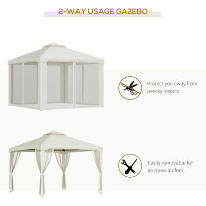 Gazebo de Patio 10x10 Pies Techo Doble