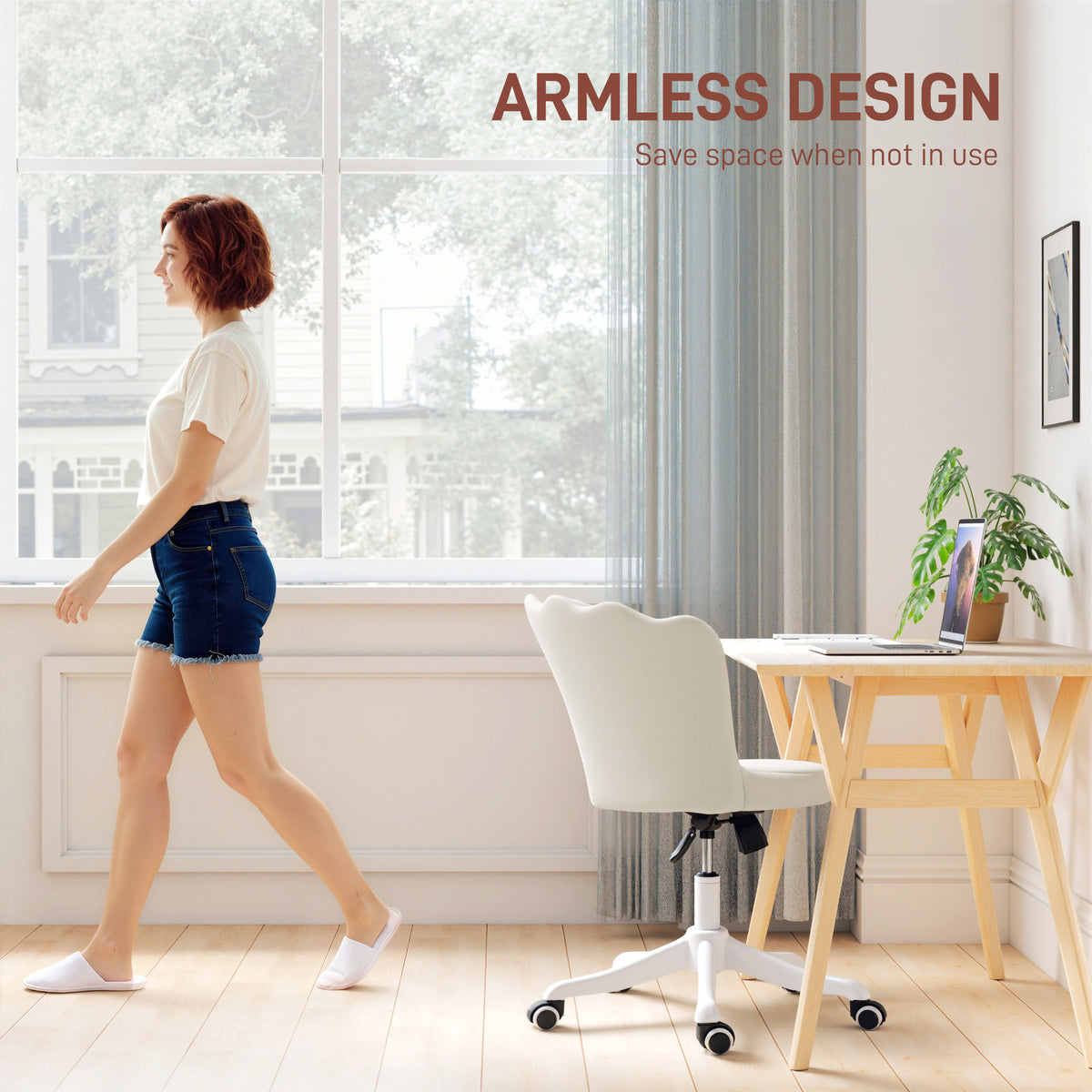 Office chair armless swivel adjustable height desk chair
