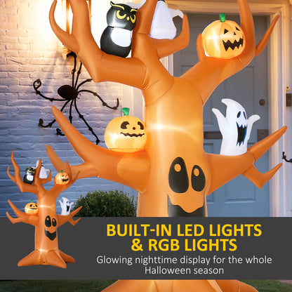 Inflatable Halloween LED Tree with Owl and Pumpkins