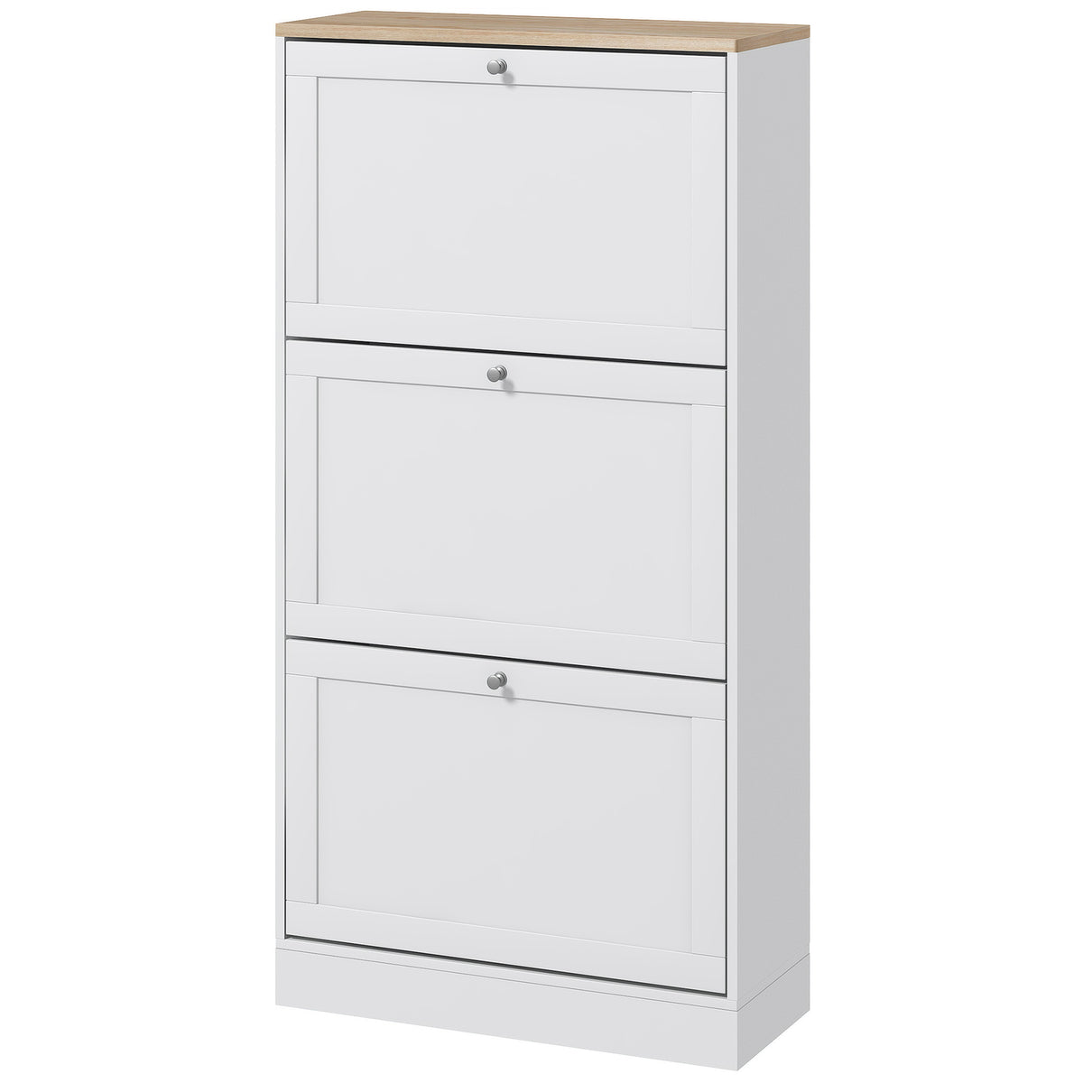 Shoe Cabinet 3 Flip Drawers Adjustable Shelves, 12-18 Pairs