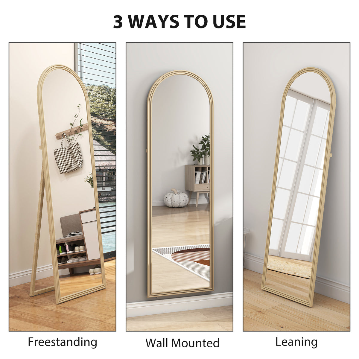 Arched Full Length Standing Mirror 64 inches