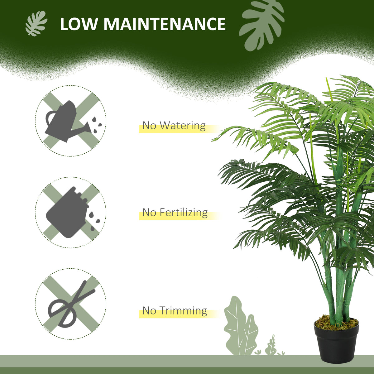 Realistic Artificial Palm Tree in Pot — Green
