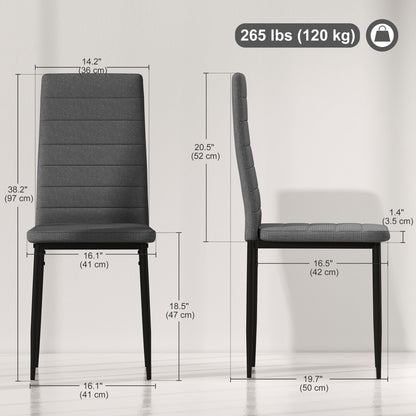 Sillas de comedor modernas de cuero sintético — Lote de 6