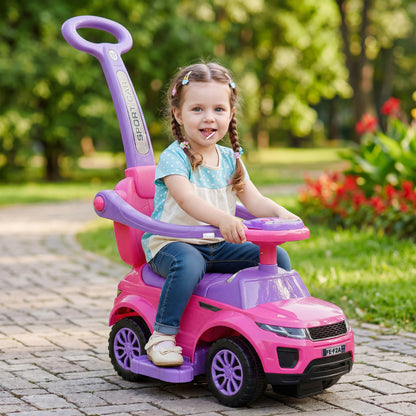 3-in-1 Toddler Push Ride-On Car
