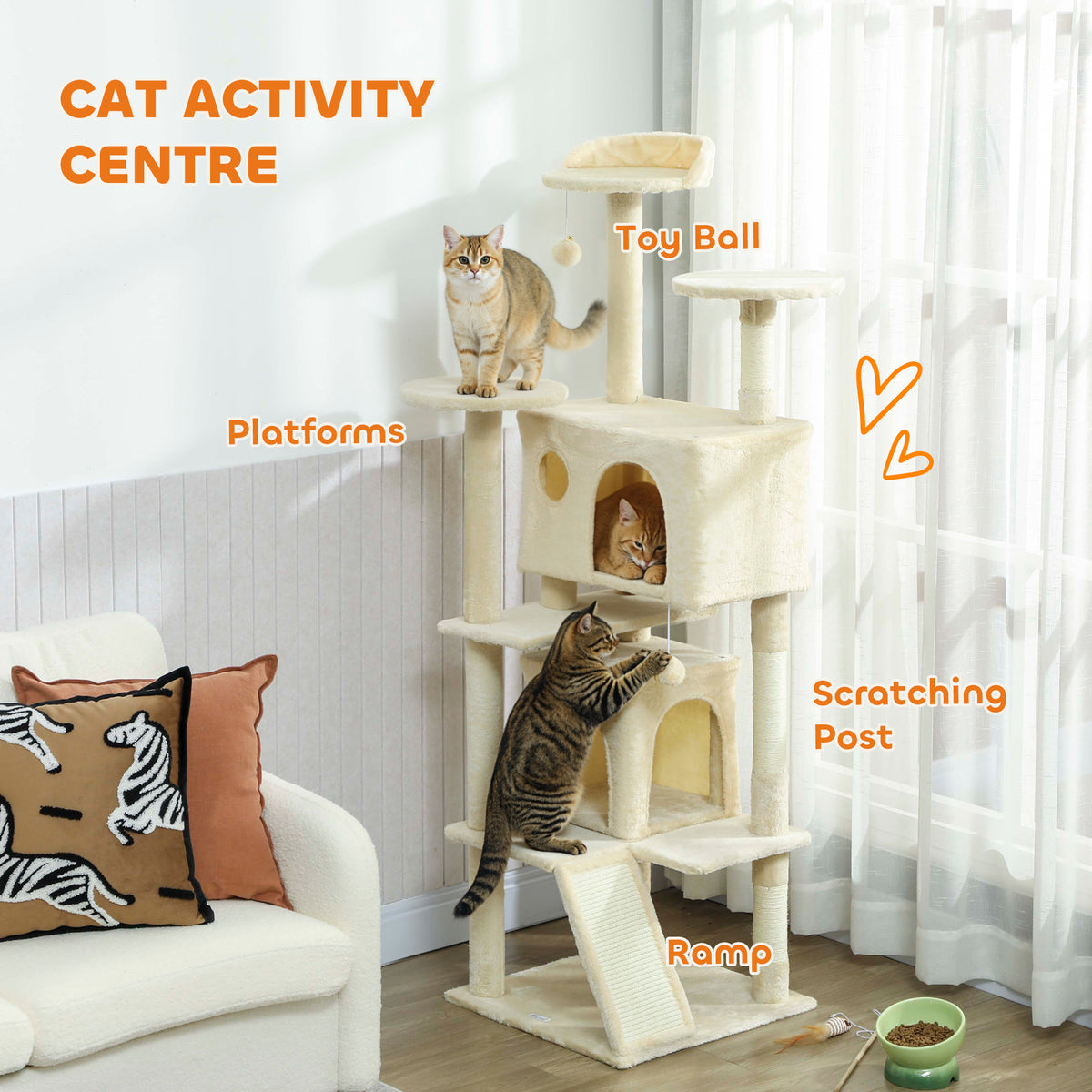 Árbol para gatos de varios niveles de 160 cm