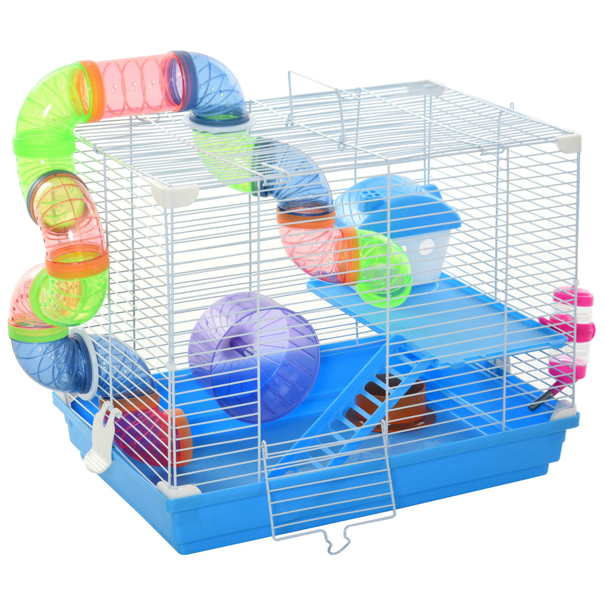 2-Tier hamster cage with tube system