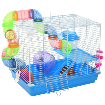 2-Tier hamster cage with tube system